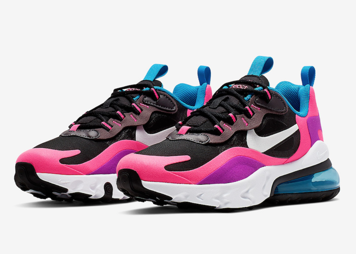 Nike Air Max 270 React (GS) Youth Womenu0026#039;s UK 5.5 EU 38.5 BQ0101-001  u0026#034;Hyper Pinku0026#034; | eBay