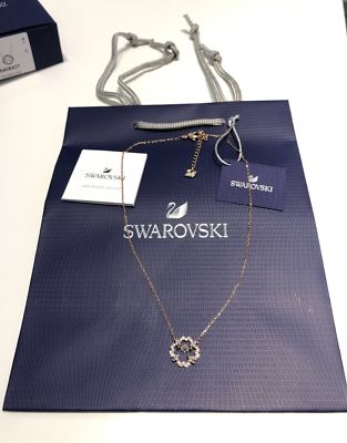 SWAROVSKI SPARKLING DANCE FLOWER NECKLACE, WHITE, ROSE GOLD 