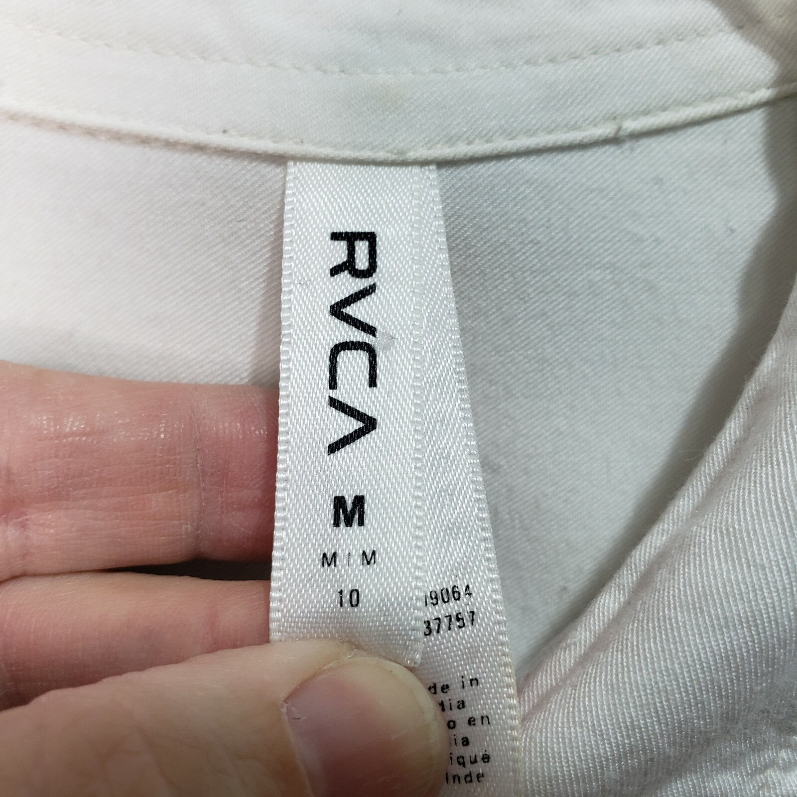 RVCA Women's White Button Down Collared Shirt Blo… - image 4