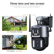 Dual Lens WiFi IP Camera Wireless Outdoor CCTV PTZ Home Security IR Audio Cam