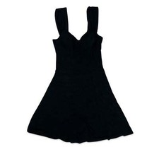 Vintage 90s LBD Stretchy Fit & Flare Skater Dress Black 6 8 10