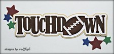 CRAFTECAFE FOOTBALL TITLE paper piecing premade Scrapbook page die cut WOLFFEY5
