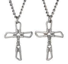 Mens Stainless Steel Fishers Of Men Cross Nec...
