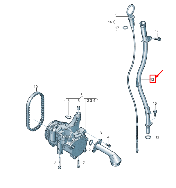 Tuyau d'échappement adhésif VW TRANSPORTER VI T6 neuf 04L115629D ORIGINAL