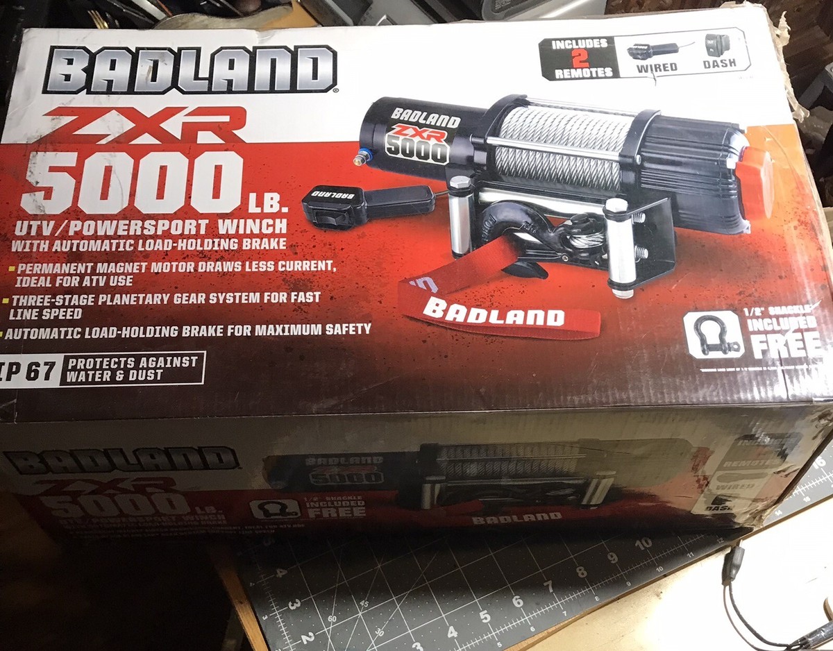 BADLAND ZXR 5000 Lb 12v Winch UTV Powersport Truck Heavy