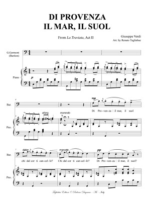 DI PROVENCE IL MAR, IL SUOL - Verdi - Baritone and Pf - PDF WILL BE SENT BY EMAIL