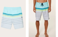 New O'NEILL sz 30 Hyperfreak Heist board shorts swim trunks fog gray green blue