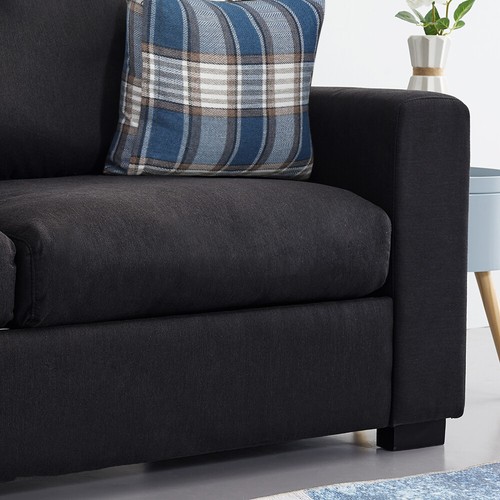 Luxury 2, 3 Seater Linen Fabric Couch Sofa Armchair with 2 Pillows Living Room - Picture 57 of 86