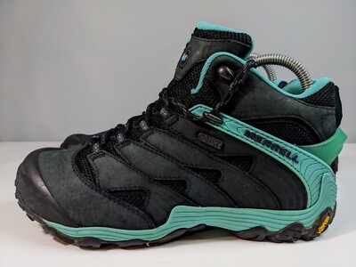 Women's Merrell Chameleon 7 Mid Waterproof Hiking Boots Ice/Black Size 7