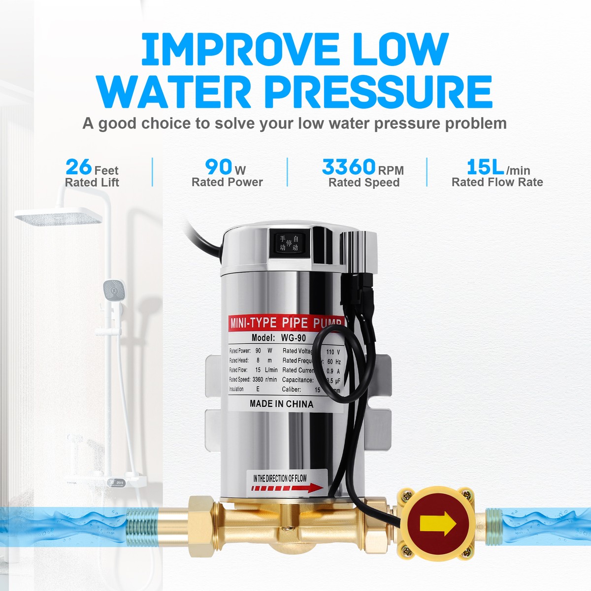 Sprinkler Booster Pump Buy EVERGD 90W 220V Automatic Water