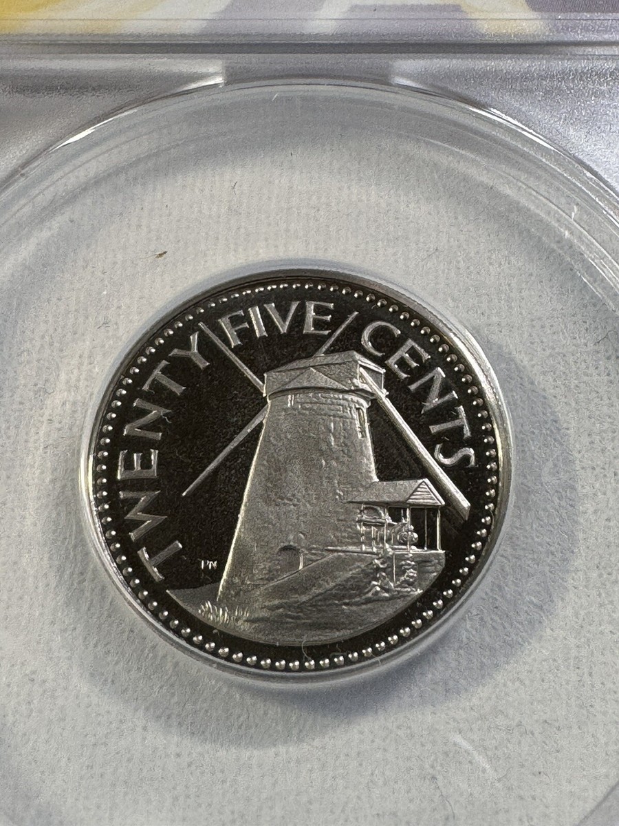 1981 Barbados 25 Cents Proof Graded PR 69 DCAM by ANACS Low