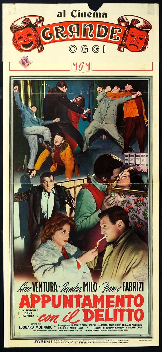 Locandina originale film Appuntamento con il delitto (1959) - Regia di Édouard Molinaro
