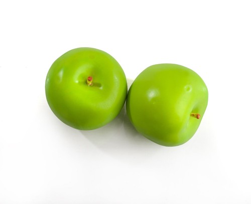 2 Beste Künstliche Große Grüne Äpfel Dekorative Realistische Kunststoff Obstschale Neu - Bild 2 von 5