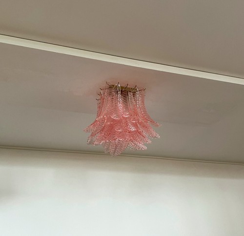 Murano ceiling lamp – 32 pink felci glasses - Picture 6 of 16