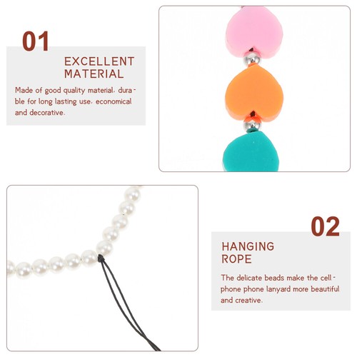 Heart-shaped Mobile Phone Chain Wrist Lanyard Cellphone Hanging Strap - Zdjęcie 2 z 12