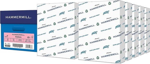 Hammermill Recycled Colored Paper 20lb 8-1/2 x 11 Pink 5000 Sheets/Carton - 第 1/3 張圖片