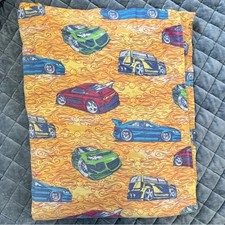 Hot Wheels Flat Sheet Yellow Flames Car Kid Automobile Play Bedroom Twin Linens
