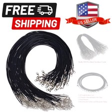 100Pcs Necklace Cord for Jewelry Making, Black Waxed String Bracelet Making S...