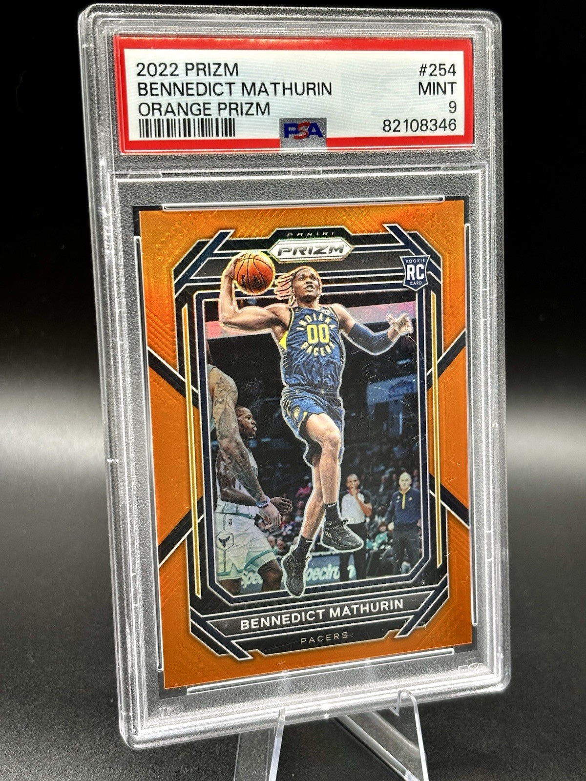 2022-23 Panini Prizm - Bennedict Mathurin #254 Orange Prizm /49 (RC) PSA 9