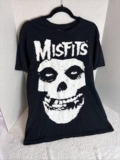 MISFITS Crimson Ghost Skull White Logo Licensed Punk Black T-Shirt Medium 0065