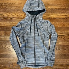 Lululemon Hooded Define Jacket Nulu Womens 10 Mini Space Dye Full Zip Gym Active