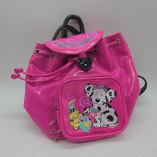 Vintage 1995 Sanrio Spottie Dottie Pink Vinyl Cinch Bag 90s Drawstring Backpack