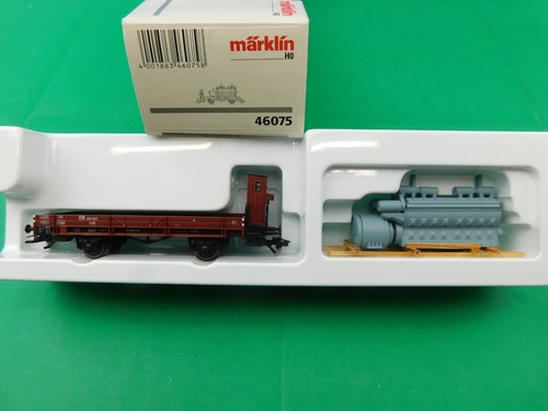 D24 Märklin H0 Güterwagen 46075 Niederbord mit Dieselmotor KKK OVP TOP | Zustand: Gebraucht