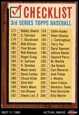 1962 Topps #192 Checklist 3 Has Comma, says #192 Check List, 3 VARIATION 3 - VG