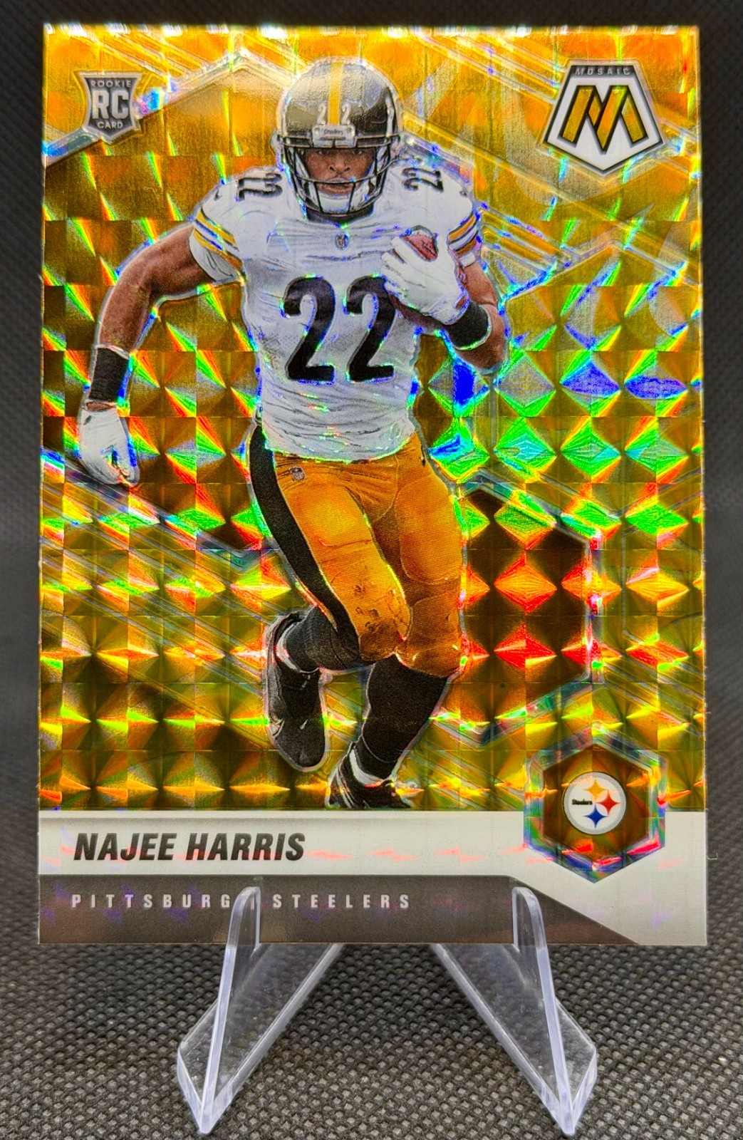 2021 Panini Mosaic Najee Harris Reactive Yellow Mosaic Prizm #313 RC