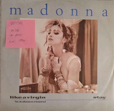 Madonna Like A Virgin Vinyl Record VG+/VG W9210T 1984