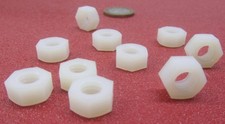 Hex Nut, Natural Nylon Plastic, 5/16"-18 Thread x 17/64 H, 100 Pcs