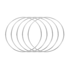5Pcs Dream Catcher Rings 5 Inch Macrame Hoops Rings Silver