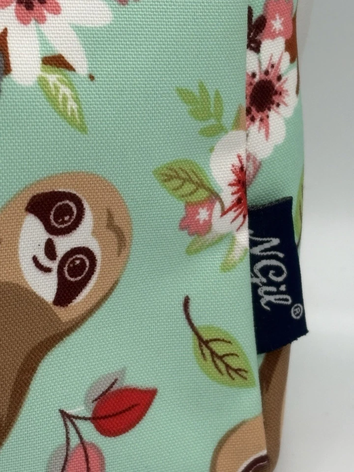 Bolsa de maquillaje NGil perezoso con flores rosas 🌺 NUEVA SIN ETIQUETAS 946 Foto 2 de 4