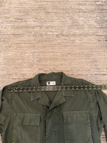 Tellason Jacket Mens Medium Green Cotton Military Field Utility Made In Italy image 17