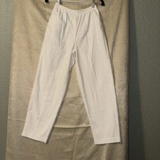 BLAIR Elastic Waist Knit Pants PL Petite Large WHITE Lounge - breathable- beach