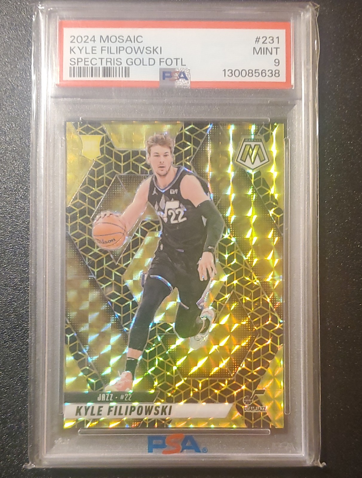 2024-25 Panini Mosaic Rookies Kyle Filipowski #231 Spectris Gold Prizm /10 (RC)