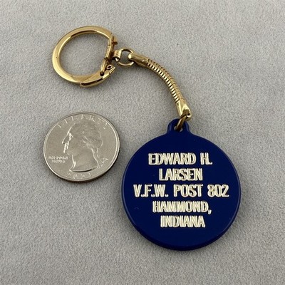 Vintage VFW Post 802 Hammond IN 50th 1971 Ed Larsen Keychain Key Ring #62224
