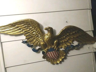 Syroco 1958 Vintage 46  Eagle with Shield Wall Hanging USA Wall Decor MCM Rare