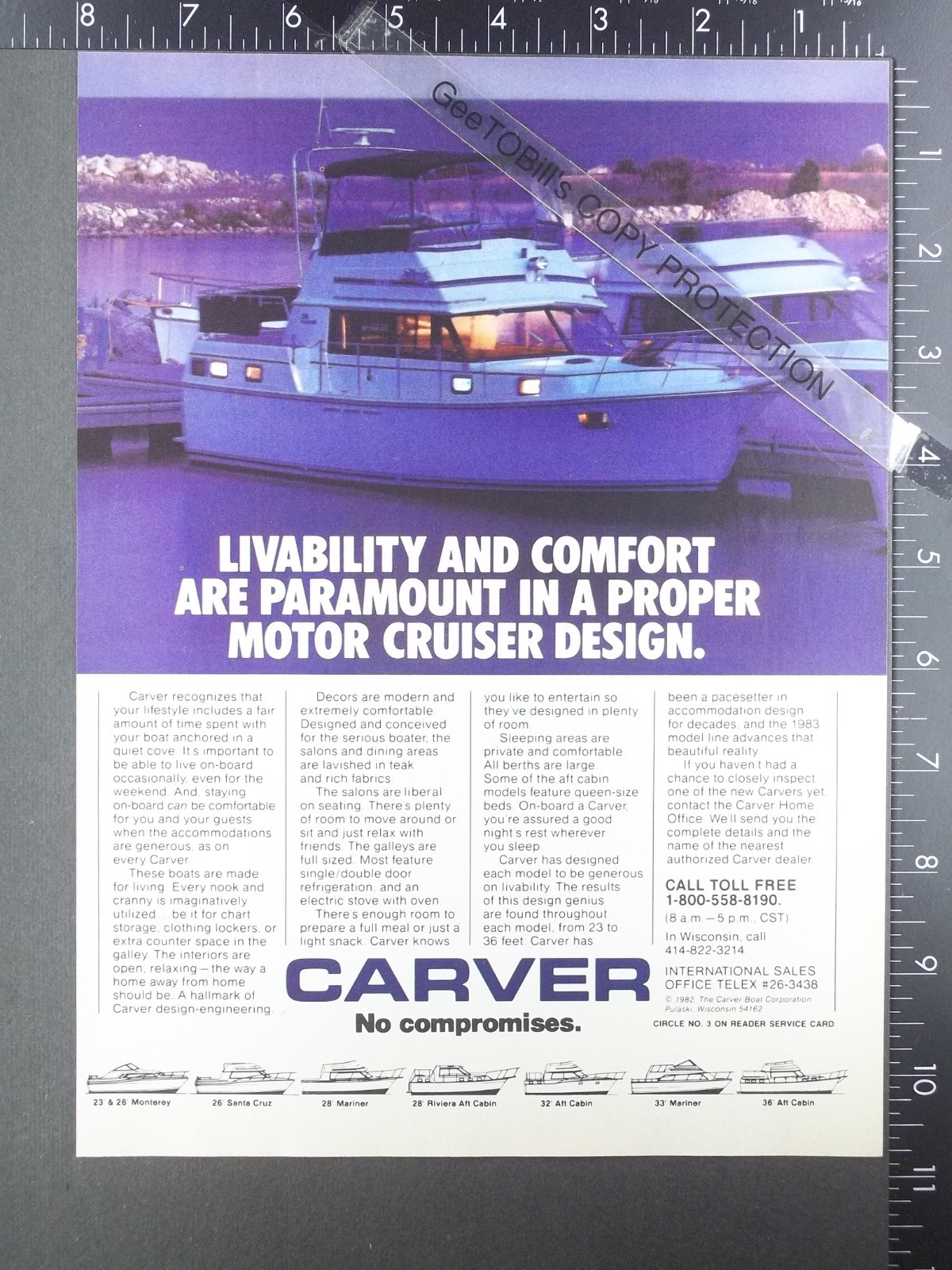 1982 ADVERTISEMENT for Carver, 36 Aft Cabin shown? motor yacht boat