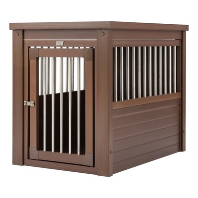 ECOFLEX Dog Crate End Table for Medium Dogs Durable Indoor Pet Furniture Russet
