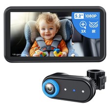 Baby Car Camera Monitor 1080P HD 3X Zoom for Rear-Facing