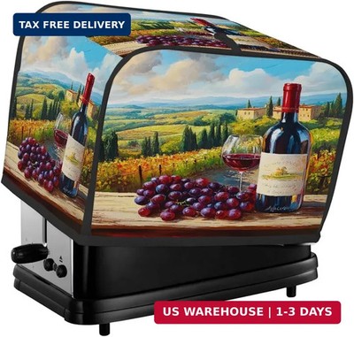 Toaster Cover 4 Slice Wide Slot Red Wine Grape Modern Bread Machine Dust Covers