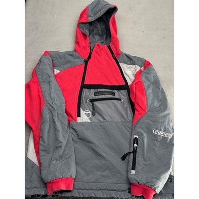 The North Face Steep Tech Apogee Anorak Pullover Jacket Red Grey Mens Medium
