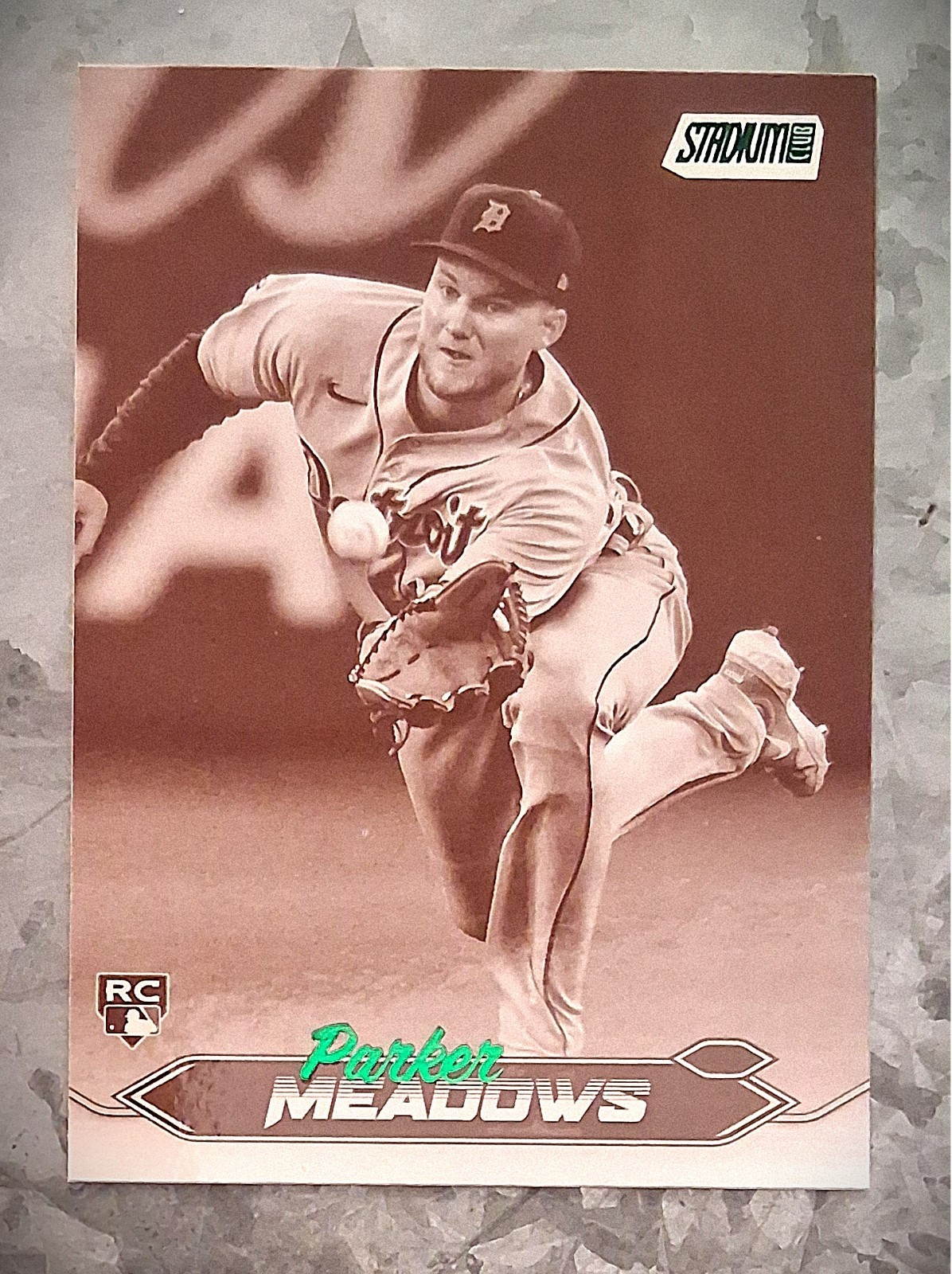 #105 Parker Meadows SEPIA 2024 Topps Stadium Club Baseball _ Tigers