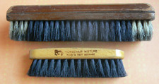 VTG shoe shine brushes KIWI wooden side w/horsehair mixture,Made in West Germany