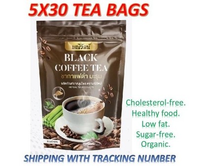 MORINGA BLACK COFFEE TEA - THAI HERBAL TEA - SUGAR-FREE.5pcs