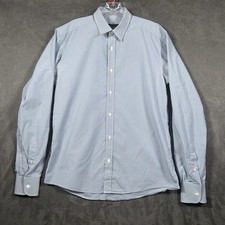 Z Zegna Mens Long Sleeve Button Down Dress Shirt Blue Size 16.5/42