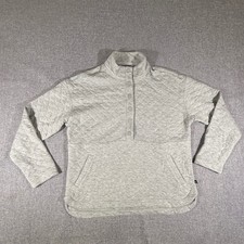 Eddie Bauer Quilted Snap Pullover Womens L Gray Gorpcore Outdoor Cabin Layer