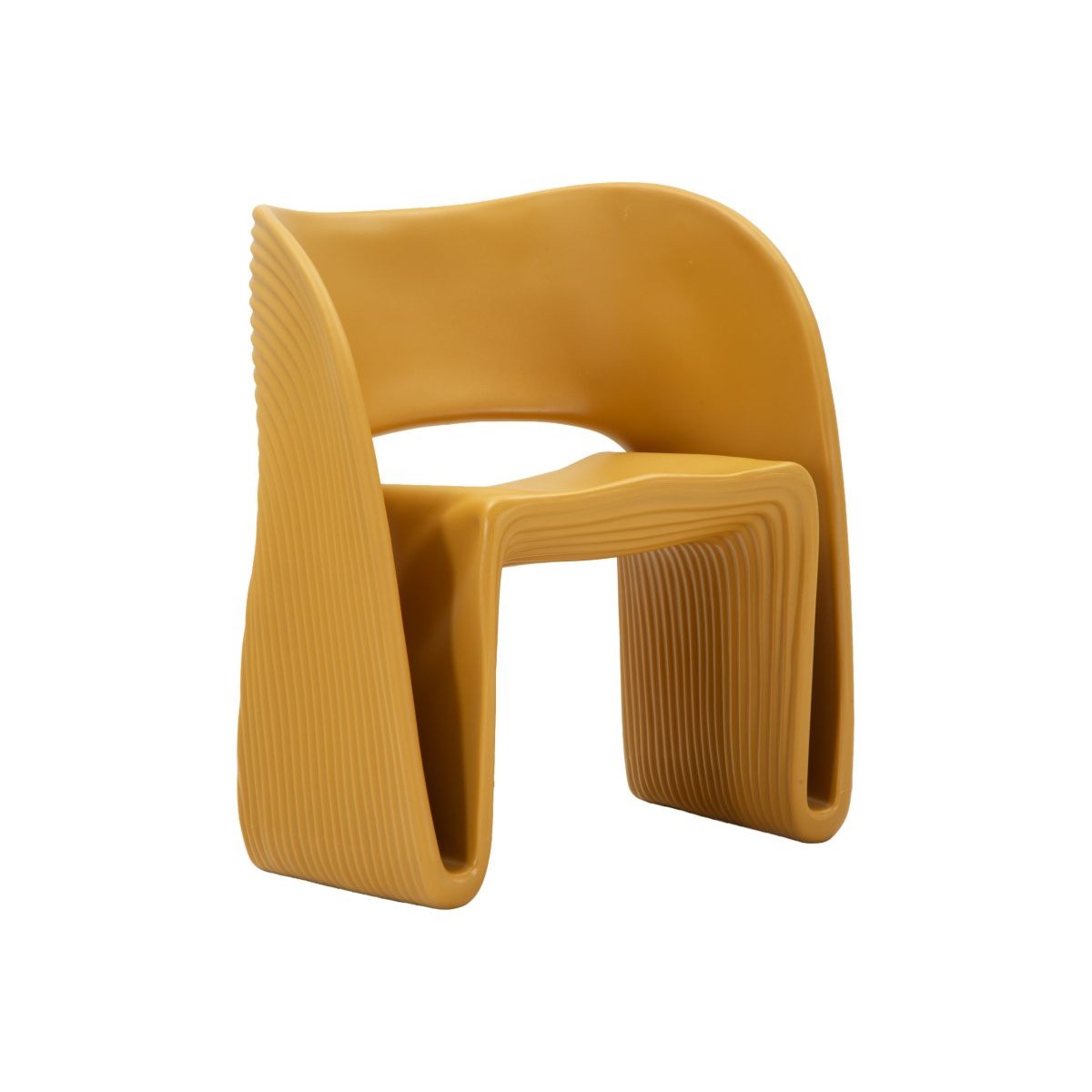 Chaise de jardin design Sand 76cm couleur moutarde pour terrasse