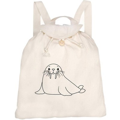 Canvas Rucksack / Backpack ''Cute Walrus'' (RK00037053)